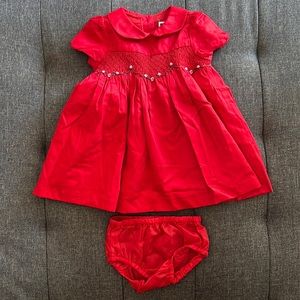 Janie and Jack Red Floral Holiday Dress